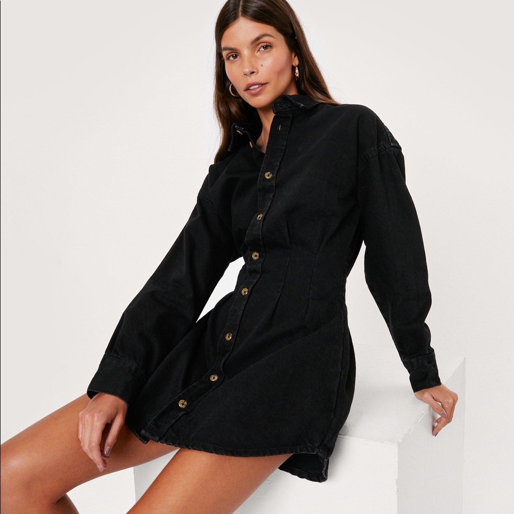 Black denim dress